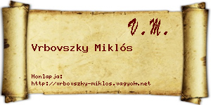 Vrbovszky Miklós névjegykártya